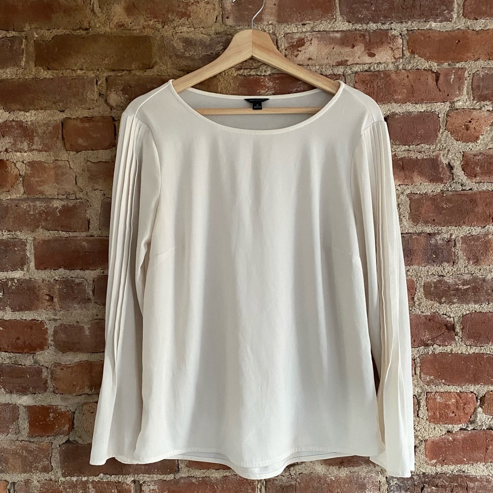 Ann Taylor White Bell Sleeve Blouse
